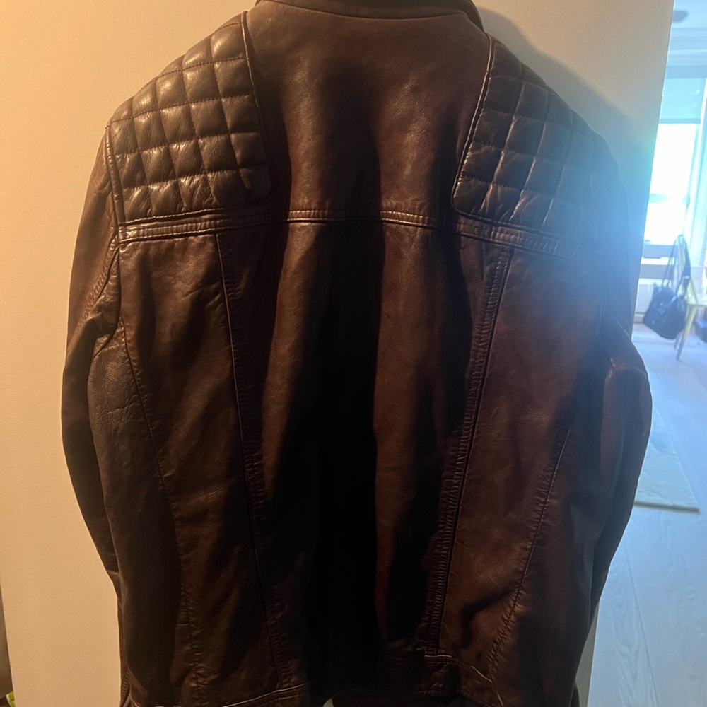 All Saints Men's Quilted Leather Jacket - Brown